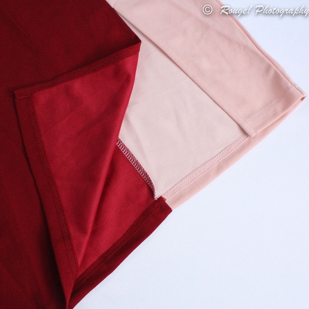 Color Block Cami Dress Slit Asymmetric Pink & Wine - Picture 7 of 8